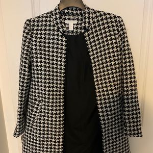 H and M black and white coat
